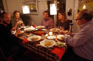 Gemütliche Abendrunde mit Franzis Eltern, Grosseltern und Geschwistern